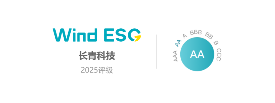 祝贺长青科技荣获“上市公司Wind ESG AA”评级！